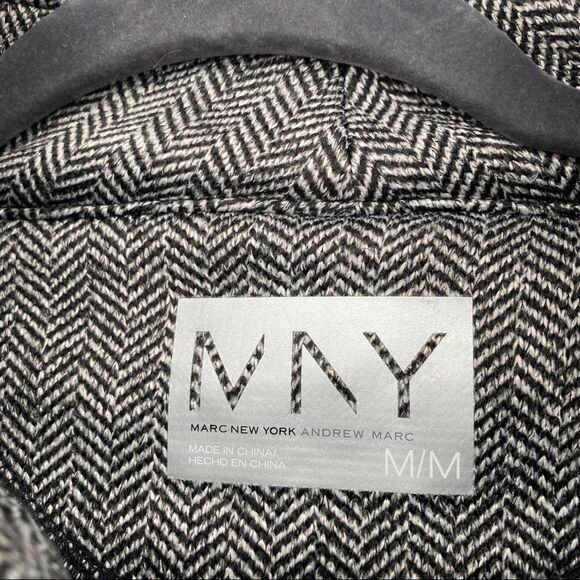 MARC NEW YORK Andrew Marc Herringbone Sleeve Fleece Lined Full Zip Jacket - Picture 2 of 14